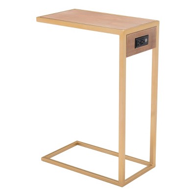 Iris Side Table Brown/Gold - ZM Home