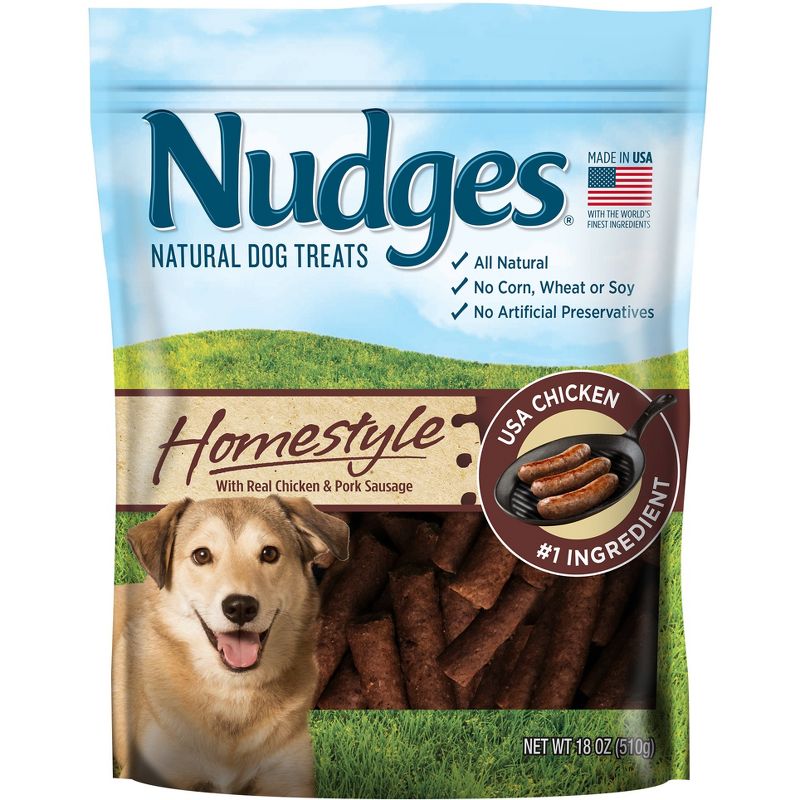 Nudges Homestyle Dog Treats - Chicken and Pork Sausage - 18oz, 1 of 4