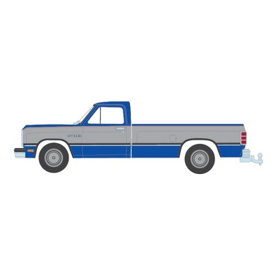 Greenlight Collectibles 1/64 Blue & Silver 1992 Dodge Ram 1st Generation Pickup Truck Outback Toys Exclusive 51384-C
