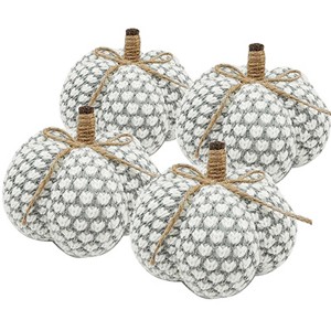 Whisen Set of 2, 8x8x6.3"H Pumpkin, Pumpkin Ornament Decor for Harvest Festival Fall Festival & Thanksgiving - 1 of 4