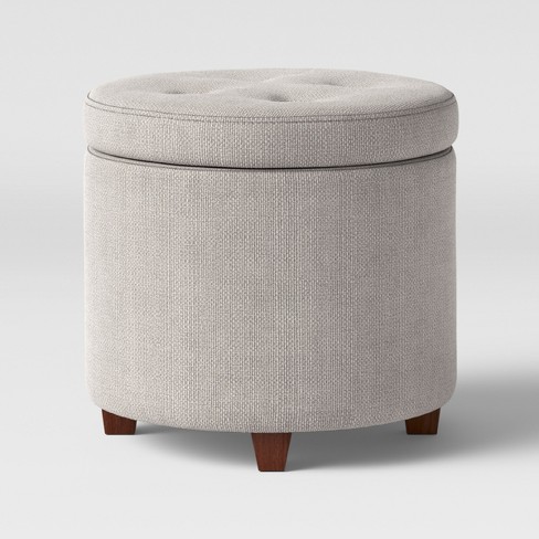 Upholstered Round Storage Ottoman