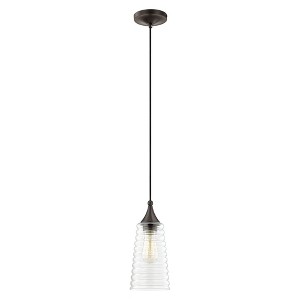 Livex Lighting Art Glass 1 - Light Pendant in  English Bronze - 1 of 2