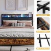 King Size Platform Bed with Storage Headboard, 4 Drawers and Charging Station - 2 of 4