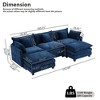 EHMKNP 3-Seat U-Shaped Modern Cloud Couch - Chenille Modular Sectional with Deep Seat, 2 Ottoman & 4 Pillows for Home/Apartment Spaces - 2 of 4