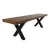 66 Inch Outdoor Patio Bench, Garden Concrete Bench With X Legs, Picnic Long Bench, Rectangular Slim Furniture Dining Seat For Porch Yard Patio - 4 of 4