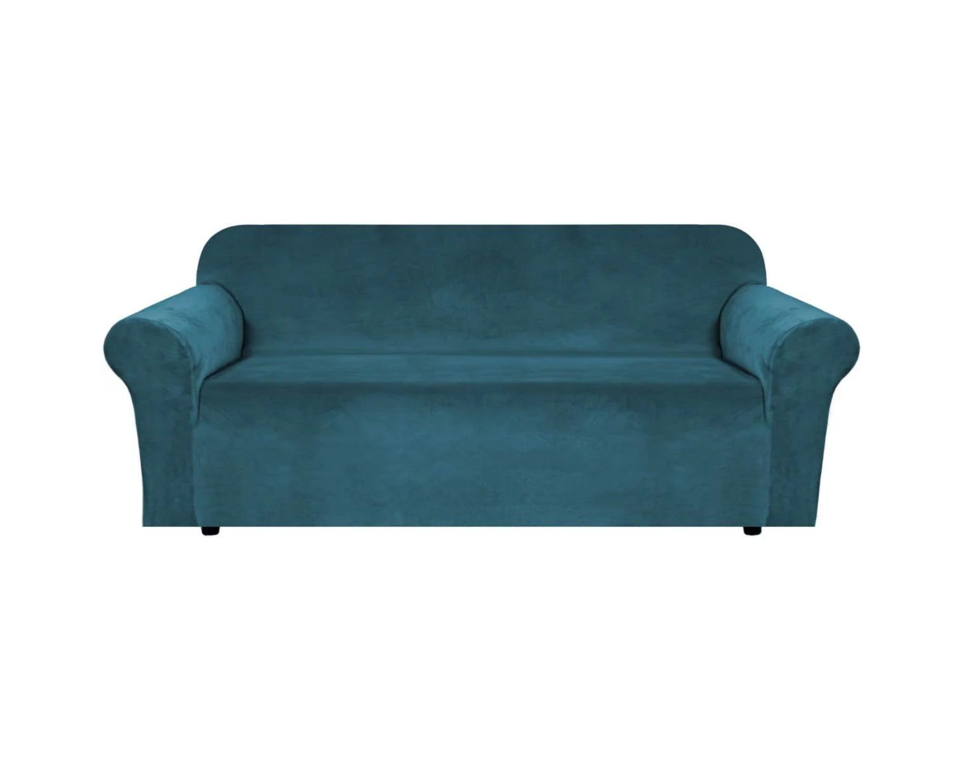 H.Versailtex Stretch Velvet Sofa Covers for Cushion Couch Covers Sofa Slipcovers Furniture Protector DEEP TEAL Sofa