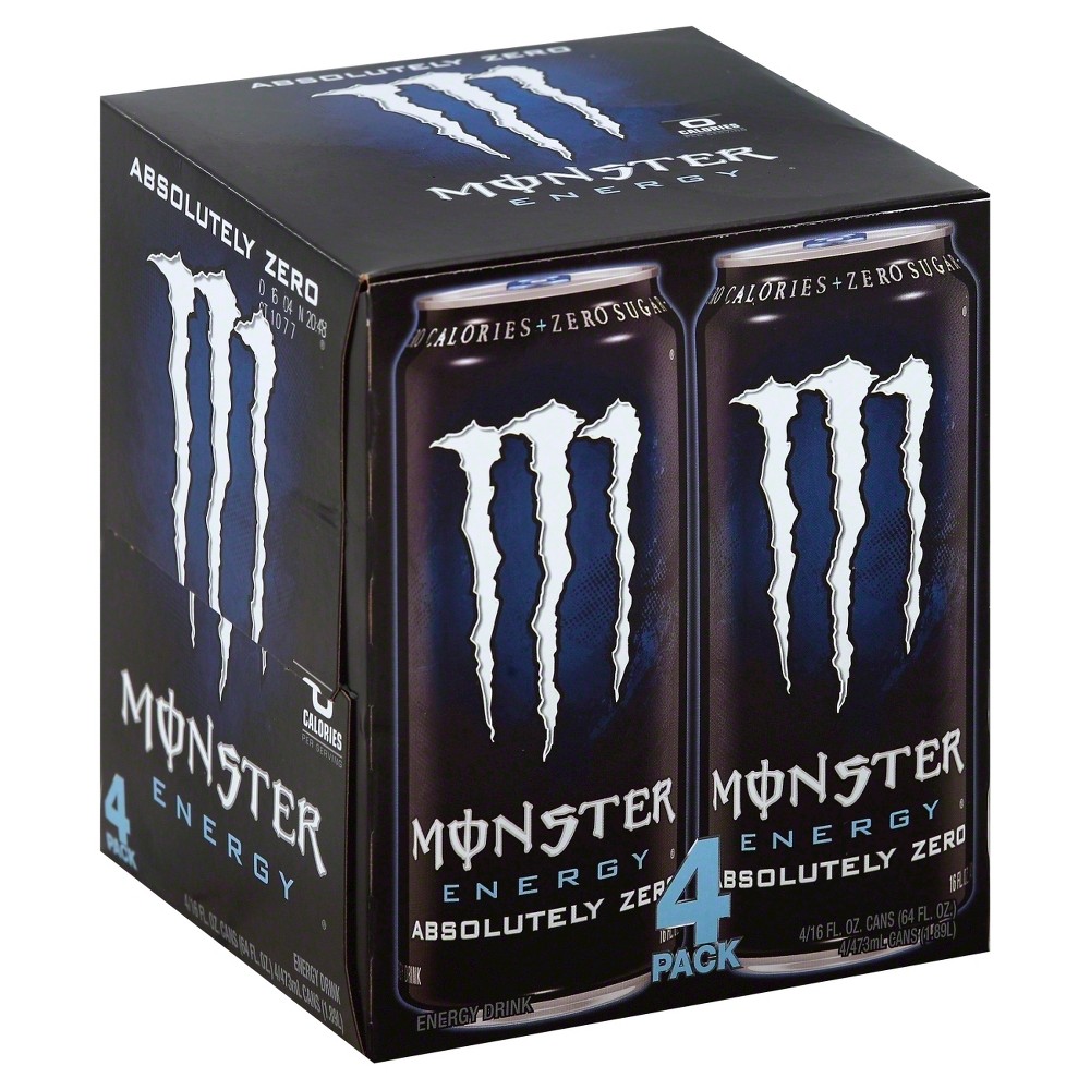 UPC 070847000051 product image for Monster Energy, Absolutely Zero - 4pk/16 fl oz Cans | upcitemdb.com
