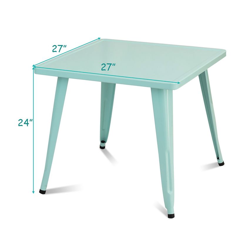 Costway Kids Steel 27'' Square Table Children Play Learn Activity Table Indoor Outdoor, 4 of 11