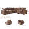 Cloud Modular Sectional Sofa,118" Oversized V Shaped Couch,5 Seater Plush Sofas for Living Room,Covers Washable&Replaceable,Brown - 3 of 4