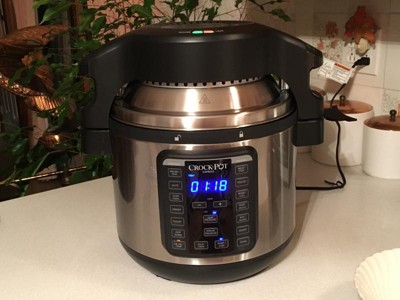 Crock-Pot Slow Cooker 8-Qt Programmable w/ Air Fryer Lid Silver Stainless  Steel 53891134583