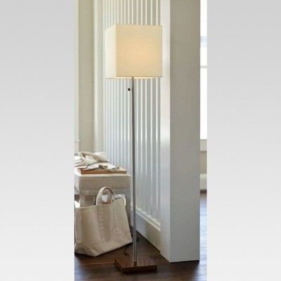Square Stick Floor Lamp Silver Includes Energy Efficient Light Bulb - Threshold , Size: Lamp with Energy Efficient Light Bulb