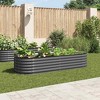 vidaXL Garden Raised Bed Galvanized Steel, Planter, Weather-resistant, Gray, 94.5"x31.5"x17.3" - 2 of 4