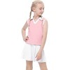 Kids Girls Tennis Golf Dress Outfit Sleeveless Dress with Pockets Athletic Skorts and Polo Tank Top Sets - 2 of 4