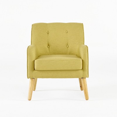 NicBex Accent Chair Modern Upholstered Button Tufted Sofa Chair Comfy Lazy Armchair with Wood Legs for Bedroom,Living Room
