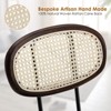 Kumasinova Set of 4 Leather Bar Stools with Woven Rattan Backs,Metal Counter Stools for Kitchen Island,Counter Height Bar Stools for Home Use,Brown - 4 of 4