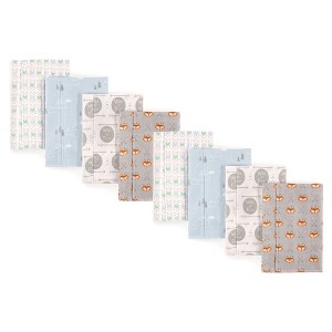 Luvable Friends Unisex Baby Cotton Flannel Burp Cloths, Wild Free 8-Piece, One Size - 1 of 1