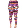 Women's Plus Size Printed Leggings - One Size Fits Most Plus - White Mark - 2 of 3