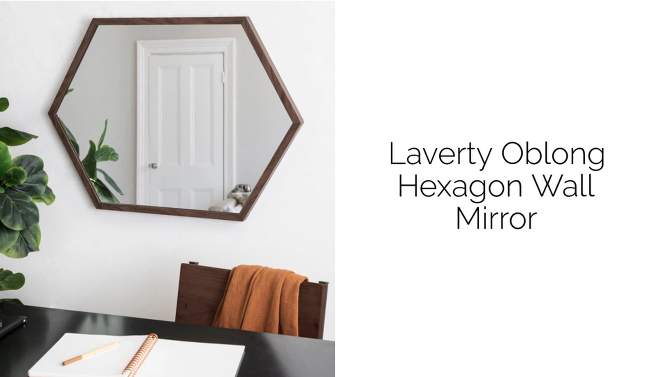 24&#34; x 36&#34; Laverty Hexagon Wall Mirror Walnut Brown - Kate &#38; Laurel All Things Decor, 2 of 9, play video