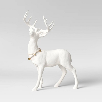 Large White Flocked Standing Deer - Threshold™