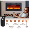 Acekool 42" Wall Mounted/Recessed Electric Fireplace, Ultra Thin Heater, Remote, Dual Heat, 12 Flame Colors, Log & Crystal Decor - 3 of 4