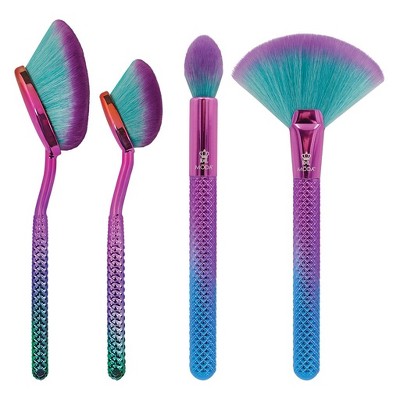 MODA Brush Prismatic 4pc Precision Powder Makeup Brush Set, Includes - Large Precision Powder, Small Precision Powder, Accentuate, and Finish Brushes