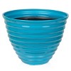 Alpine Corporation Ribbed Plastic Indoor Outdoor Planter Blue 16"x16"x12": Durable, No Assembly, Freestanding - 2 of 4