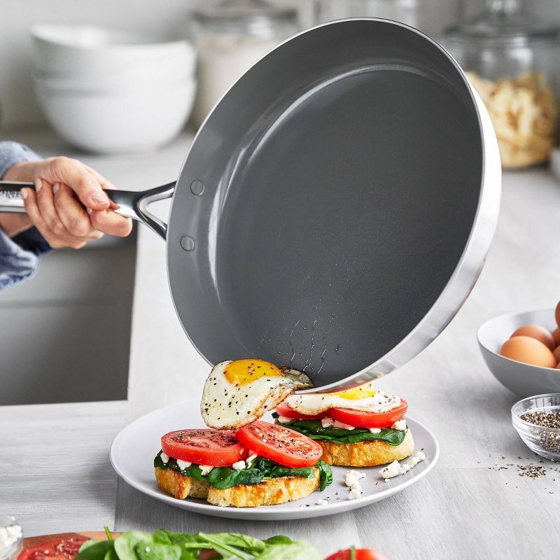 GreenPan GP5 Stainless Steel 5-PLY Healthy Ceramic Nonstick 8&#34; Frying Pan with Lid, PFAS-Free, 6 of 13