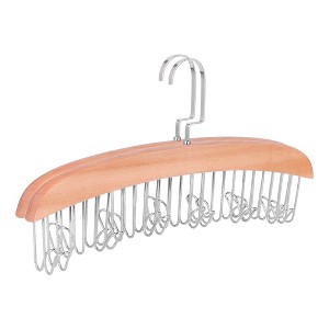 REGALWOVEN 2 Pcs Bra and Belt Hangers, Wood Space Save Durable Clothes Hangers 8 Hooks - 1 of 4