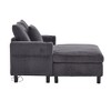 GDFStudio Cromwell Modern 56" Corduroy Upholstered Oversized Chaise Lounge with 3 Pillows and USB Charging - 4 of 4