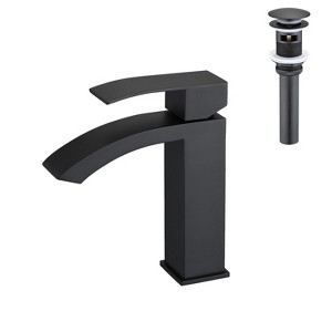 PAGED Bathroom Faucet with Pop-Up Drain, Single Handle Bathroom Sink Faucet with Overflow, Faucet for Bathroom - 1 of 4