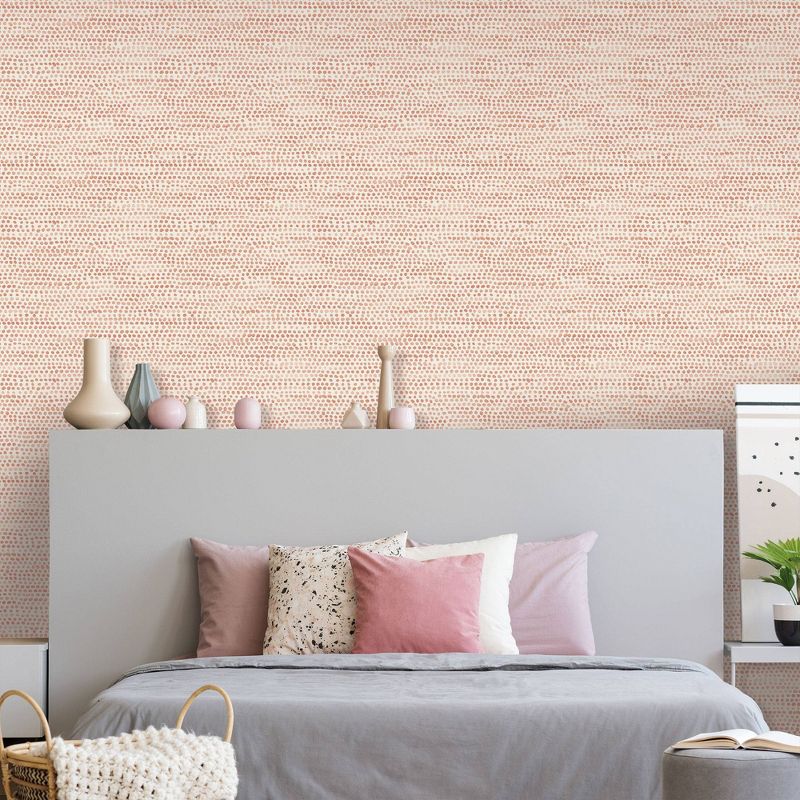 Tempaper Moire Dots Self-Adhesive Removable Wallpaper Coral, 4 of 6