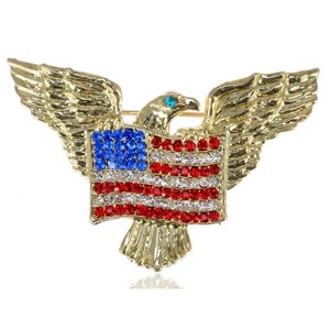 Anna-Kaci Crystal Rhinestone 4th of July American USA Flag Patriotic Pin Brooch - 1 of 4