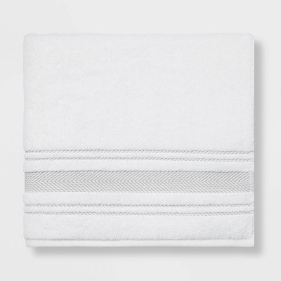 Performance Bath Towel Light Gray Stripe - Threshold™