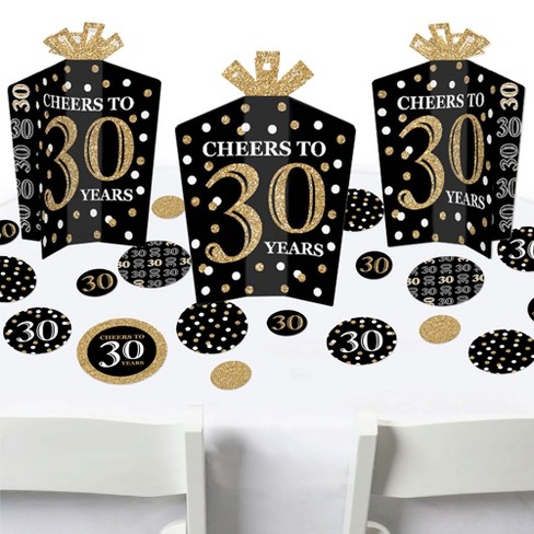 30th BIRTHDAY DECORATIONS KIT - Black and Gold Color