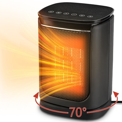 SUGIFT 1500W Electric Heater Space Heater 70°Oscillation  1-12h Timer with Remote, Thermostat Portable Heater for Office Home Black
