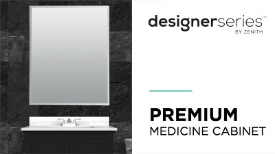 24" Frameless Aluminum Medicine Cabinet with Beveled Mirror