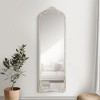 Lirago Arch Solid Wood Mirror Ornate Mirror Wall Mirror Retro Mirror with Carved Frame 64x21 Weathered White - 3 of 4