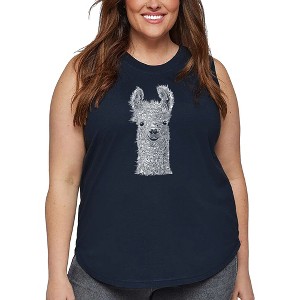 LA Pop Art Women's Word Art Tank Top - Llama - 1 of 4