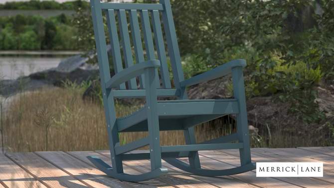 Merrick Lane Poly Resin Indoor/Outdoor Rocking Chair, 2 of 21, play video
