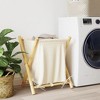 vidaXL Laundry Basket Cream White 17.7"x21.7"x25" Bamboo - 3 of 4