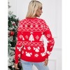 BLUEMING Sweater for Women Crew Neck Long Sleeves Knitted Reindeer Snowflakes Soft Casual Pullover Sweaters - 2 of 4