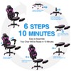 ELECWISH Racing Style High Back Computer Chair with Footrest Headrest and Lumbar Support - 3 of 4