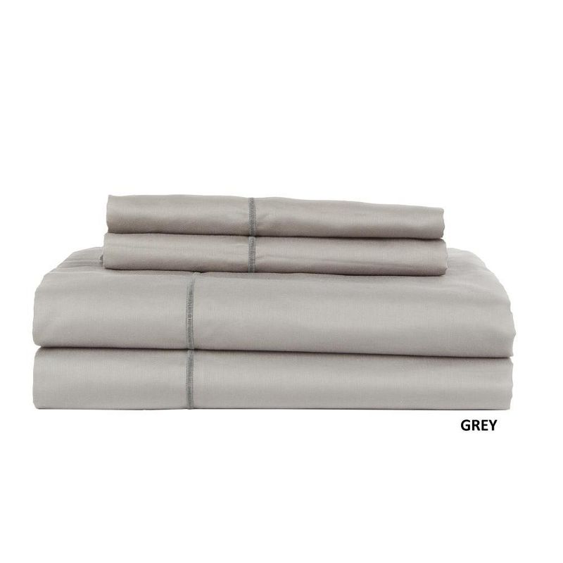 Hotel Concepts 500 Thread Count Sateen Sheet - 4 Piece Set - Gray, 1 of 5