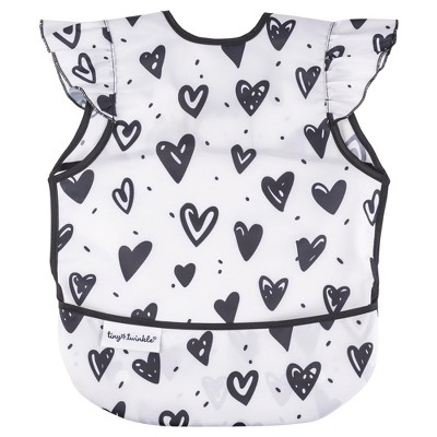 Tiny Twinkle Mess-Proof and Waterproof Baby Bib/Apron with Ruffled Shoulder, Machine Washable and BPA-Free