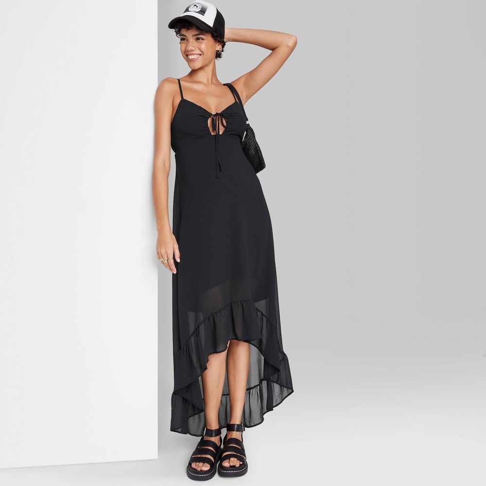 Women's High-Low Hem Chiffon Dress - Wild Fable™ Black XS