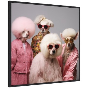 Kate & Laurel All Things Decor 30"x30" Sylvie Golden Lady Dogs Framed Canvas by The Creative Bunch Studio Black - 1 of 4