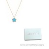 Adornia 14k Gold Plated Turquoise CZ Halo 5-Leaf Clover Necklace - 4 of 4