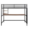 Bellemave Twin Size Loft Bed with Desk and Storage Shelves,Heavy-Duty Loft Bed Twin ,Metal Loft Bed Frame with Safety Guardrail,Space-Saving,Black - 4 of 4