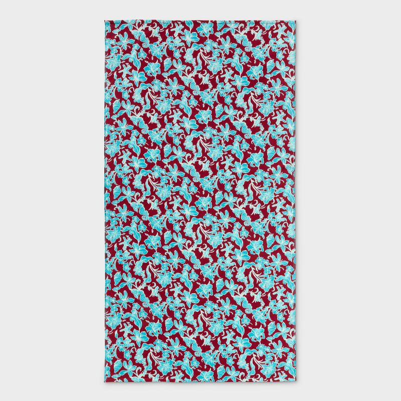 36"x72" Hibiscus Floral Oversized Beach Towel Blue - Shade & Shore™