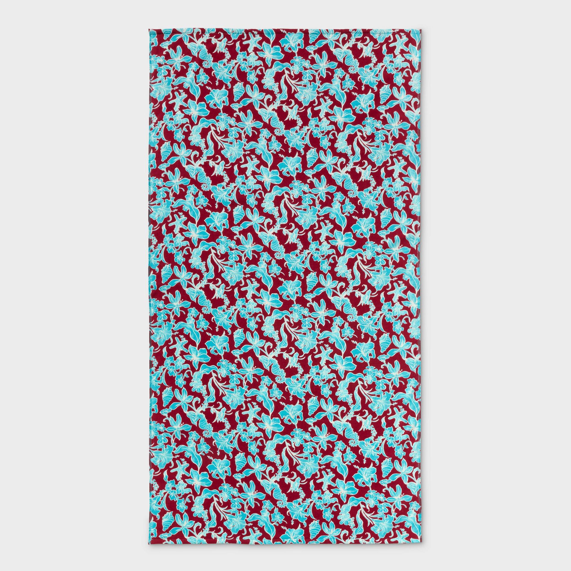 36"x72" Hibiscus Floral Beach Towel Blue - Shade & Shore™